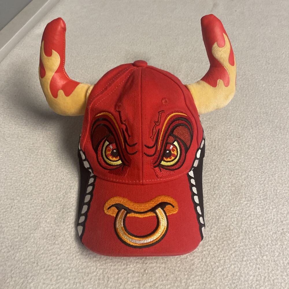 Monster Jam El Toro Loco Hat Youth Kids Red Monster Truck Horns Snapback Cap